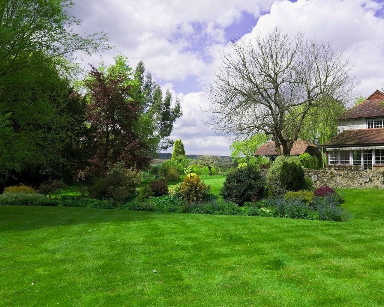 Willow Cottage: The croquet lawn at hfh